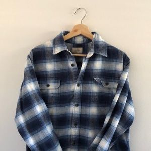 Causal button down heavy weight cotton flannel